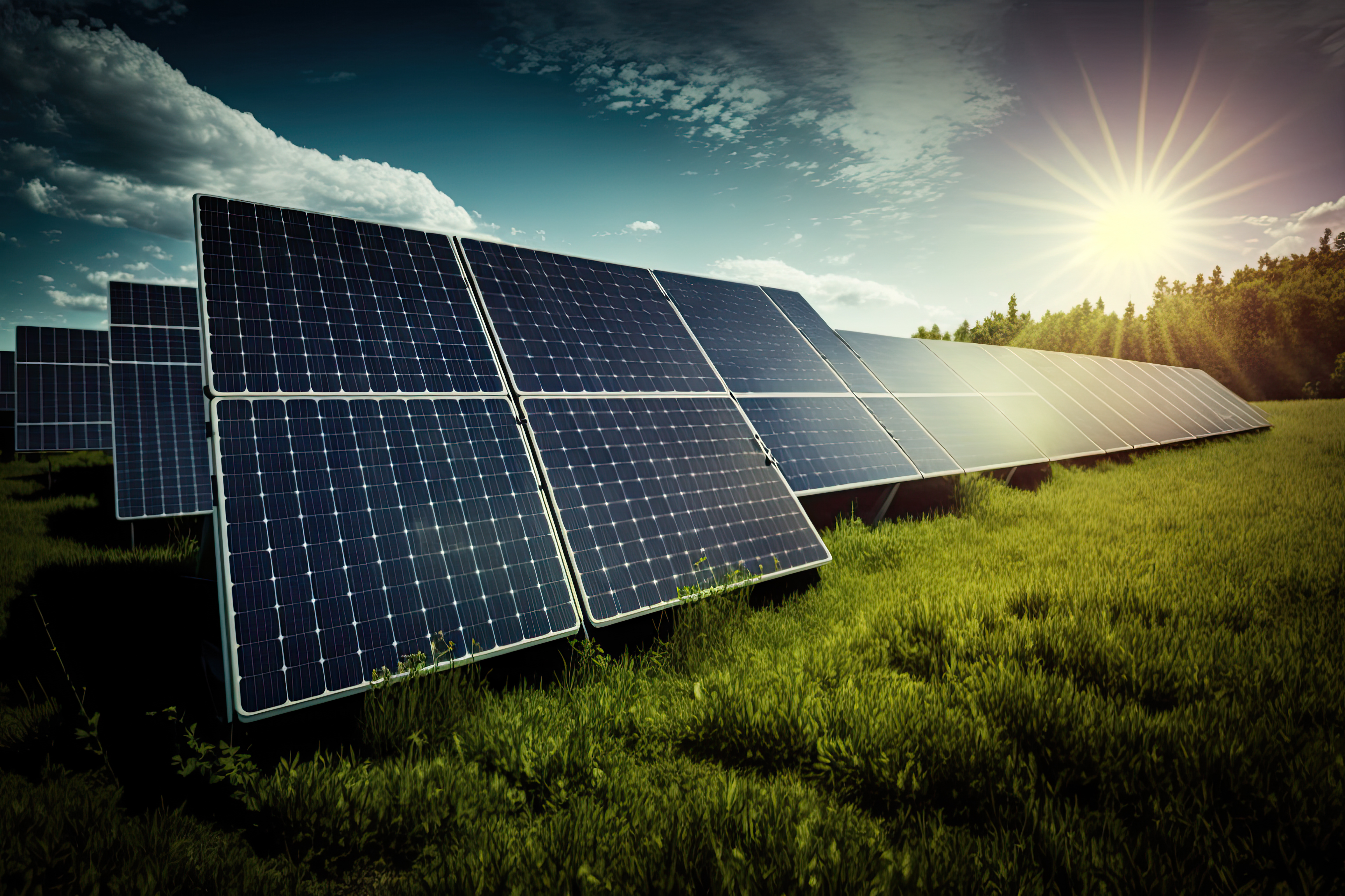 Utility scale solar array at end of life