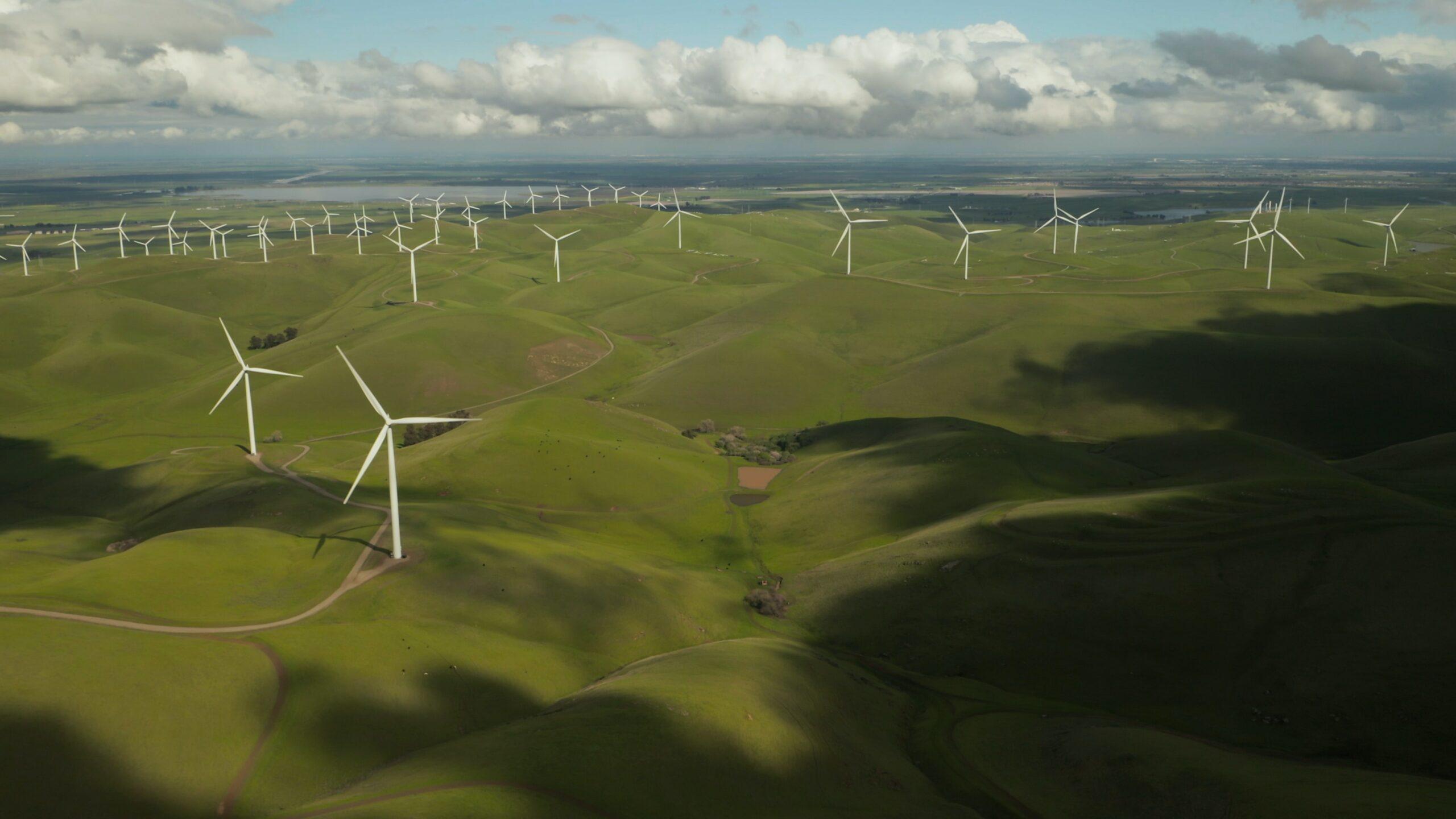 Wind farm across working rangeland